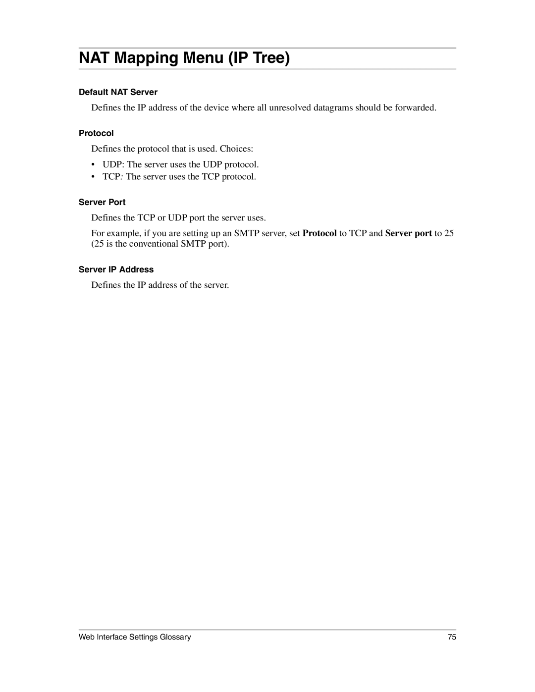 Eicon Networks 1530 manual NAT Mapping Menu IP Tree 