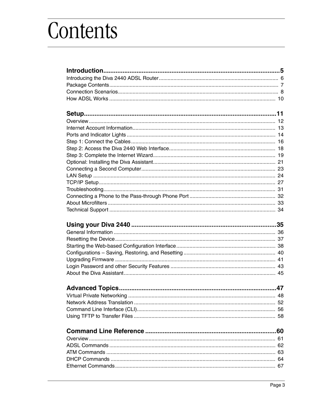 Eicon Networks 2440 manual Contents 