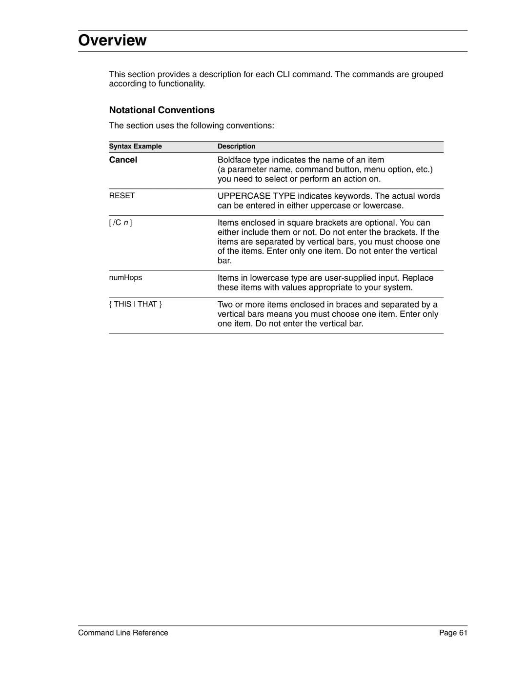 Eicon Networks 2440 manual Notational Conventions, Cancel 