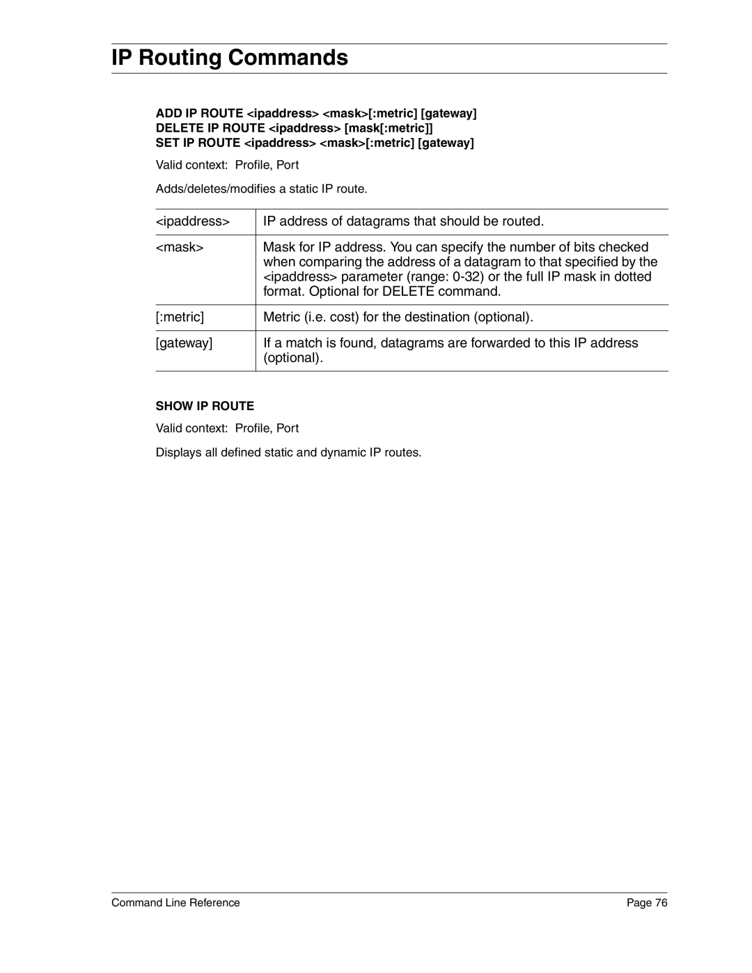 Eicon Networks 2440 manual IP Routing Commands, Show IP Route 