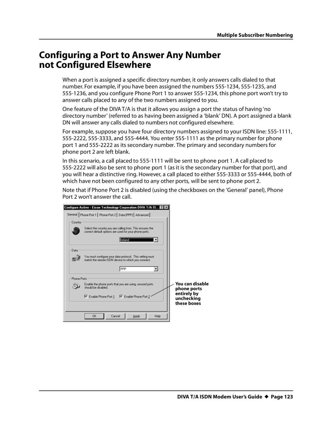 Eicon Networks DIVA T/A ISDN manual Multiple Subscriber Numbering 