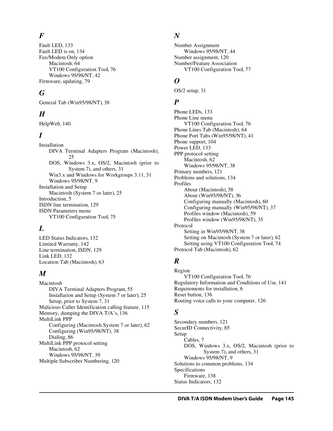 Eicon Networks DIVA T/A ISDN manual Diva T/A Isdn Modem User’s Guide 