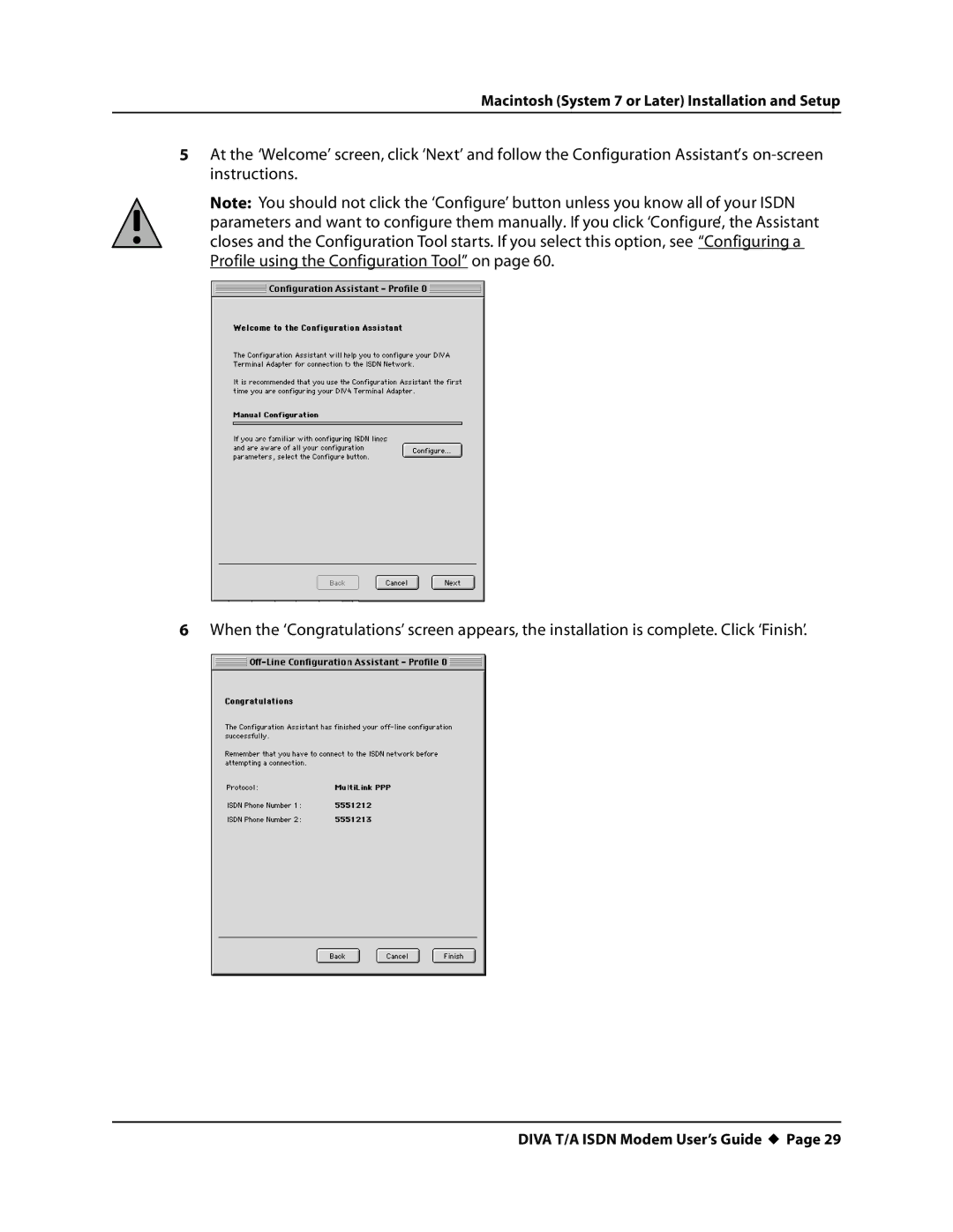 Eicon Networks DIVA T/A ISDN manual Macintosh System 7 or Later Installation and Setup 