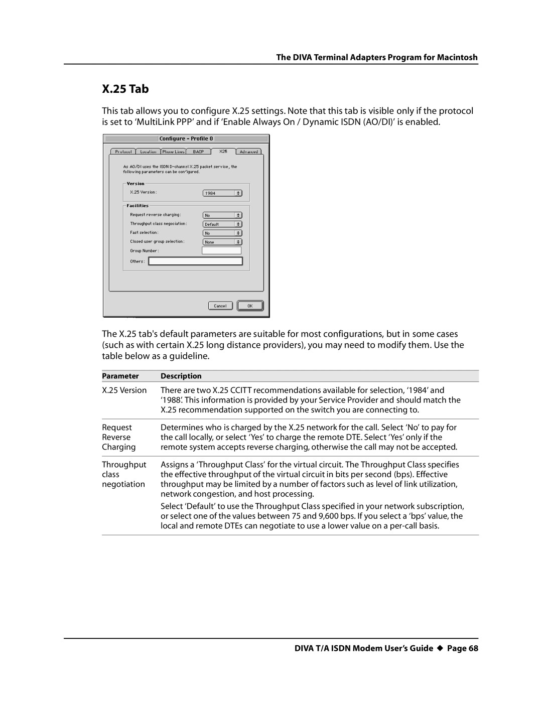 Eicon Networks DIVA T/A ISDN manual 25 Tab 