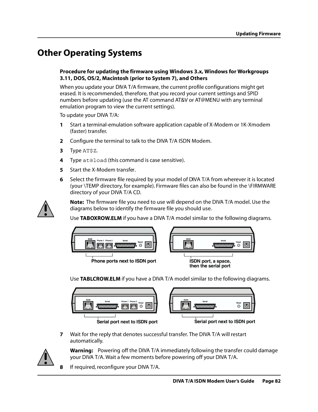 Eicon Networks DIVA T/A ISDN manual Other Operating Systems 