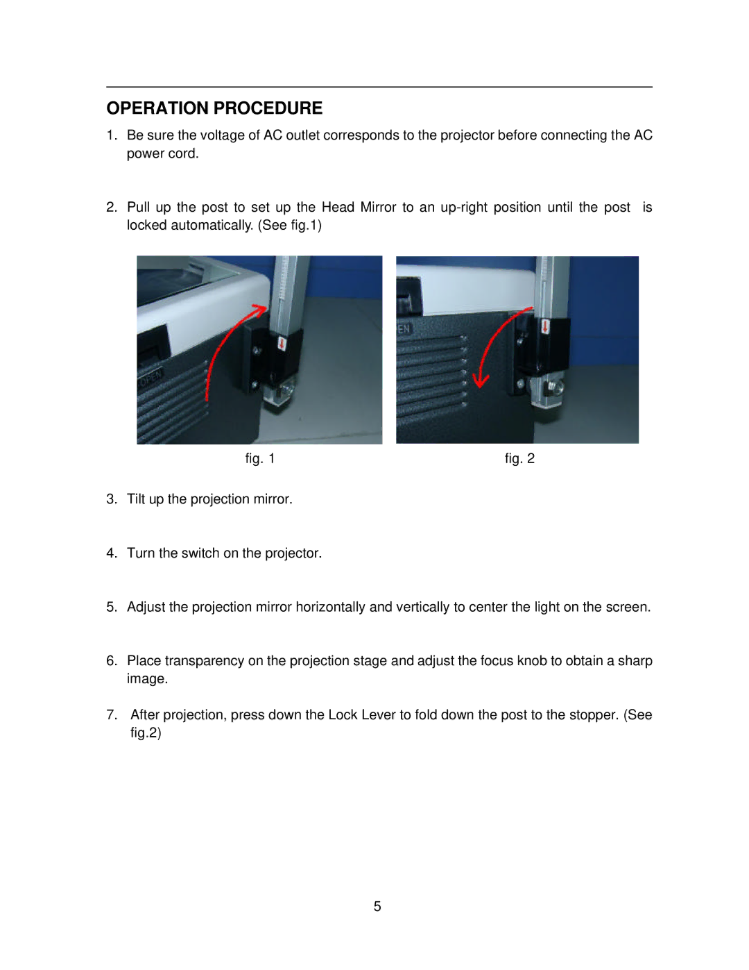 Eiki 392 manual Operation Procedure 