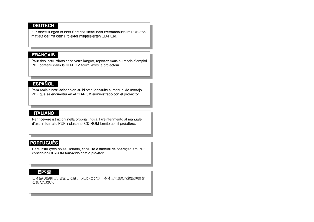 Eiki AH-55001 installation manual Deutsch Français Español Italiano Português 