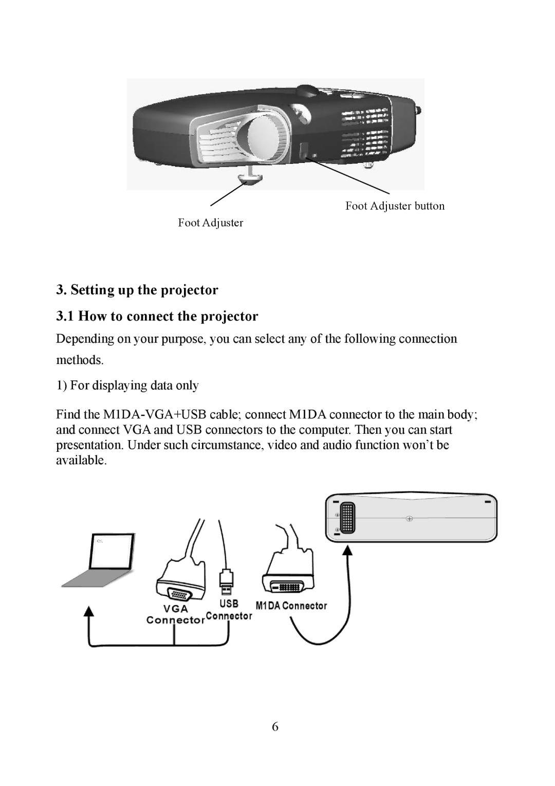 Eiki EIP-1 manual Setting up the projector How to connect the projector 