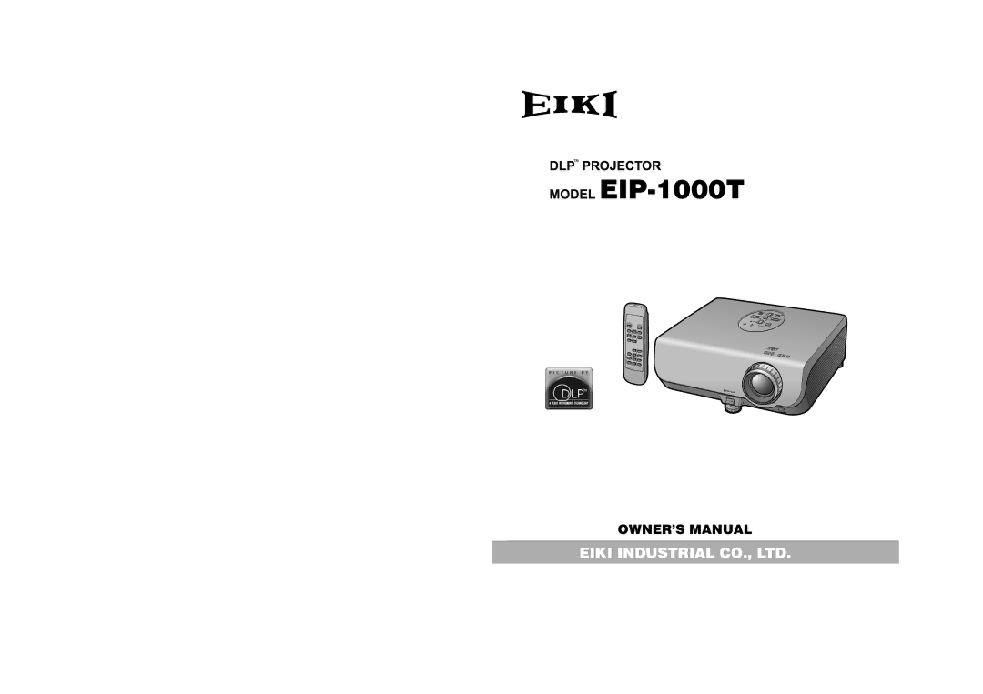 Eiki EIP-1000T owner manual 