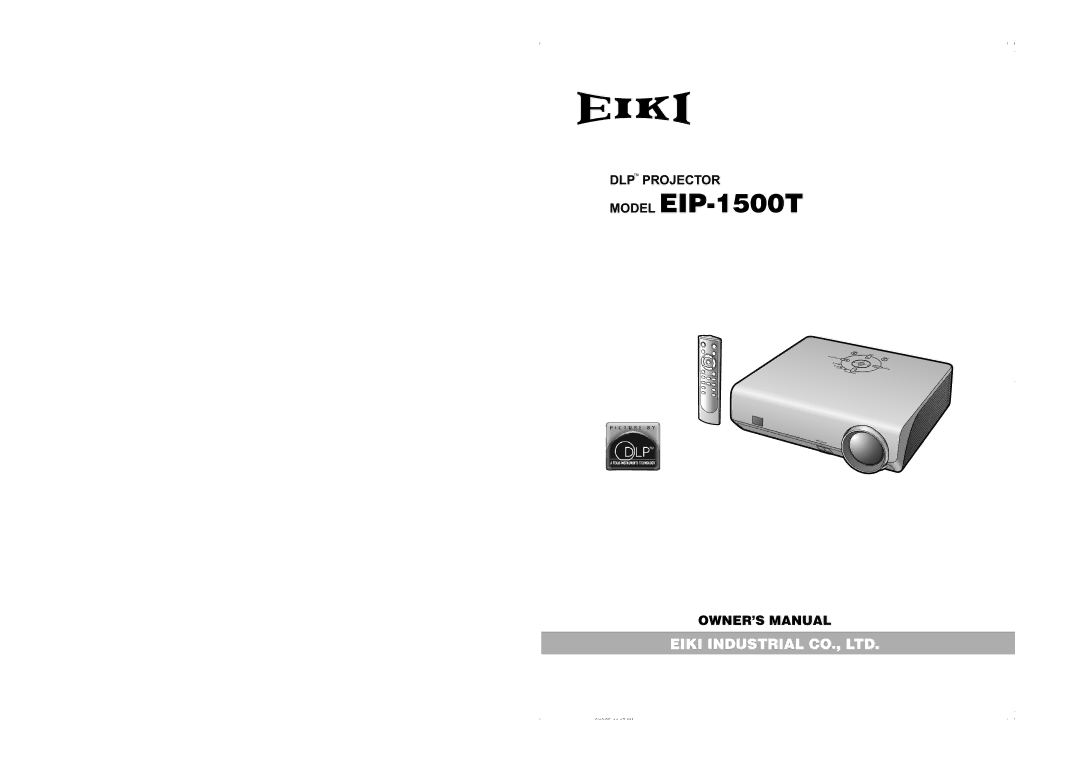 Eiki EIP-1500T owner manual 