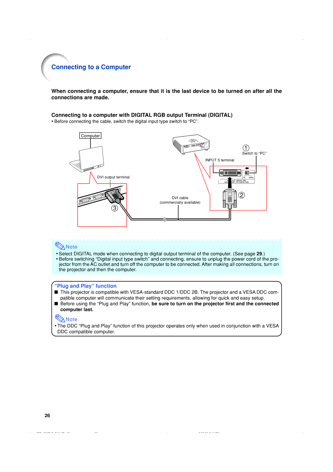 Eiki EIP-1500T owner manual Connecting to a Computer 