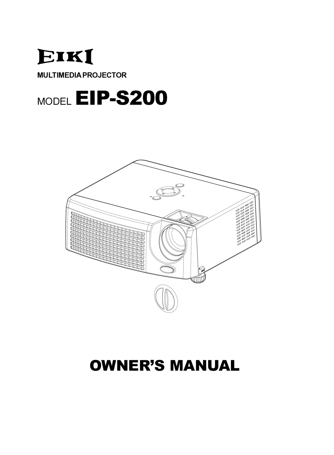 Eiki owner manual Model EIP-S200 