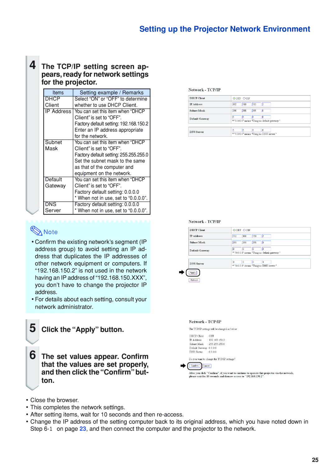 Eiki EIP-WX5000L specifications Dns 