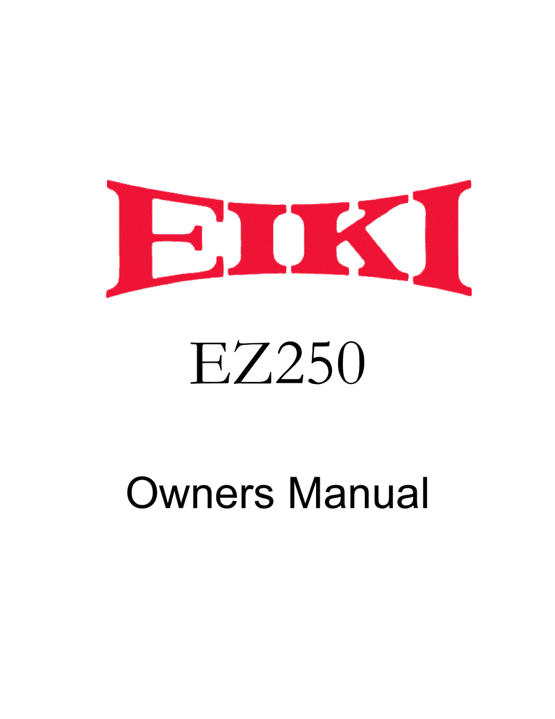 Eiki EZ 250 owner manual EZ250 