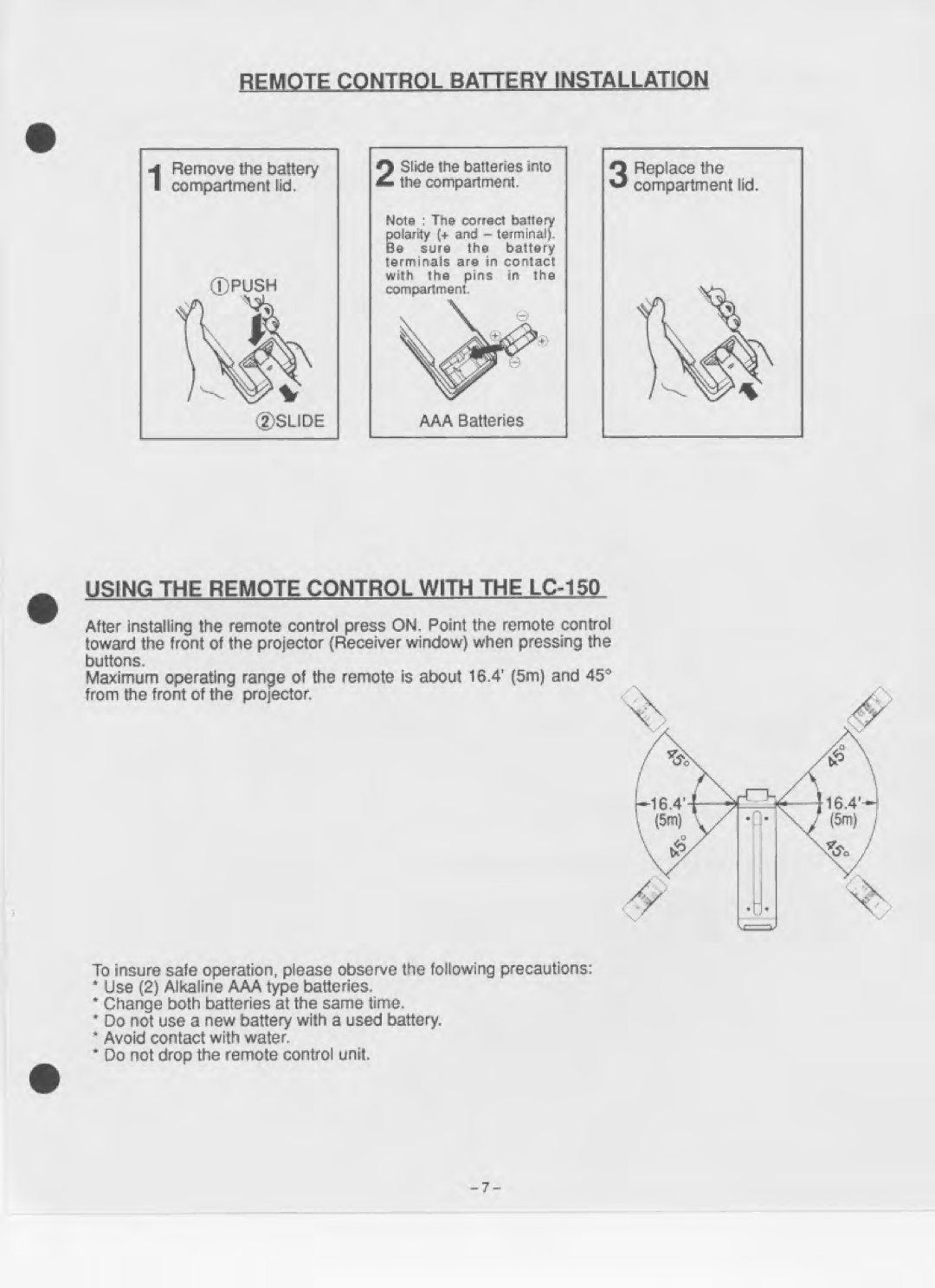 Eiki LC-150 manual 