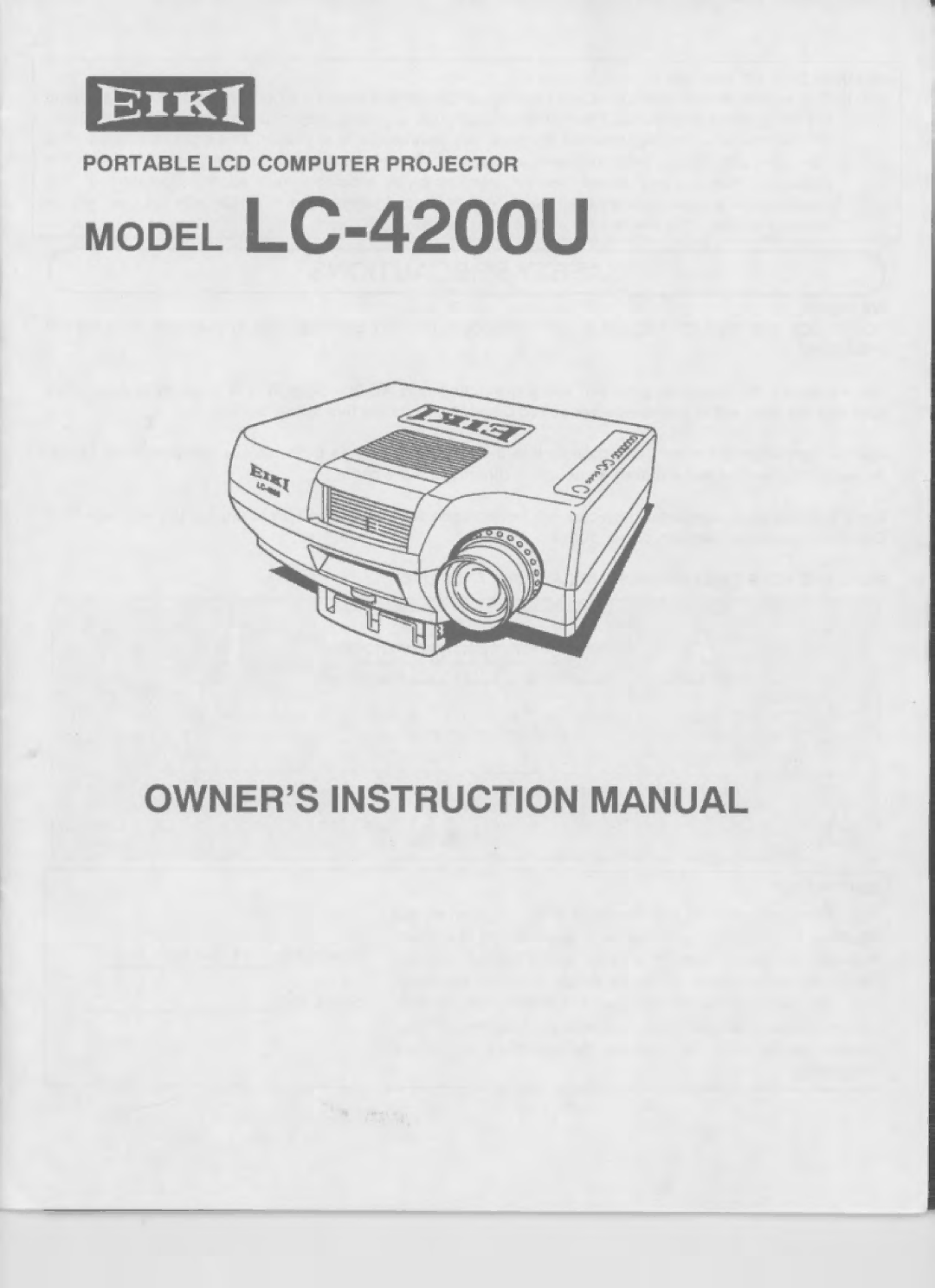 Eiki LC-4200U manual 