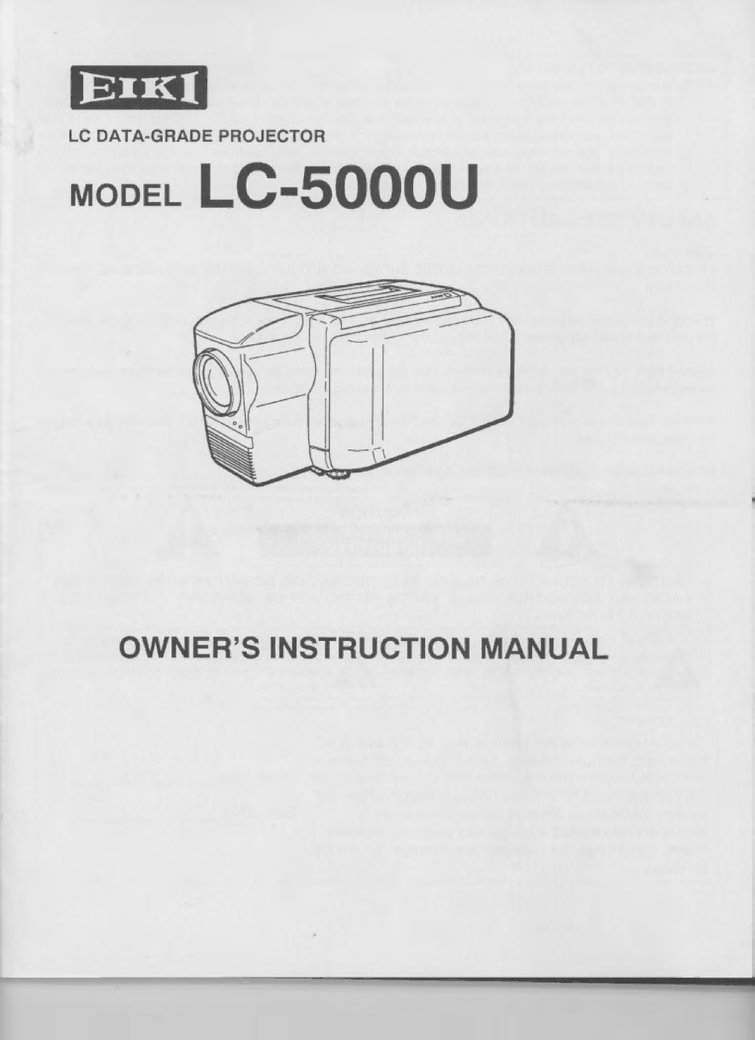 Eiki LC-5000U manual 