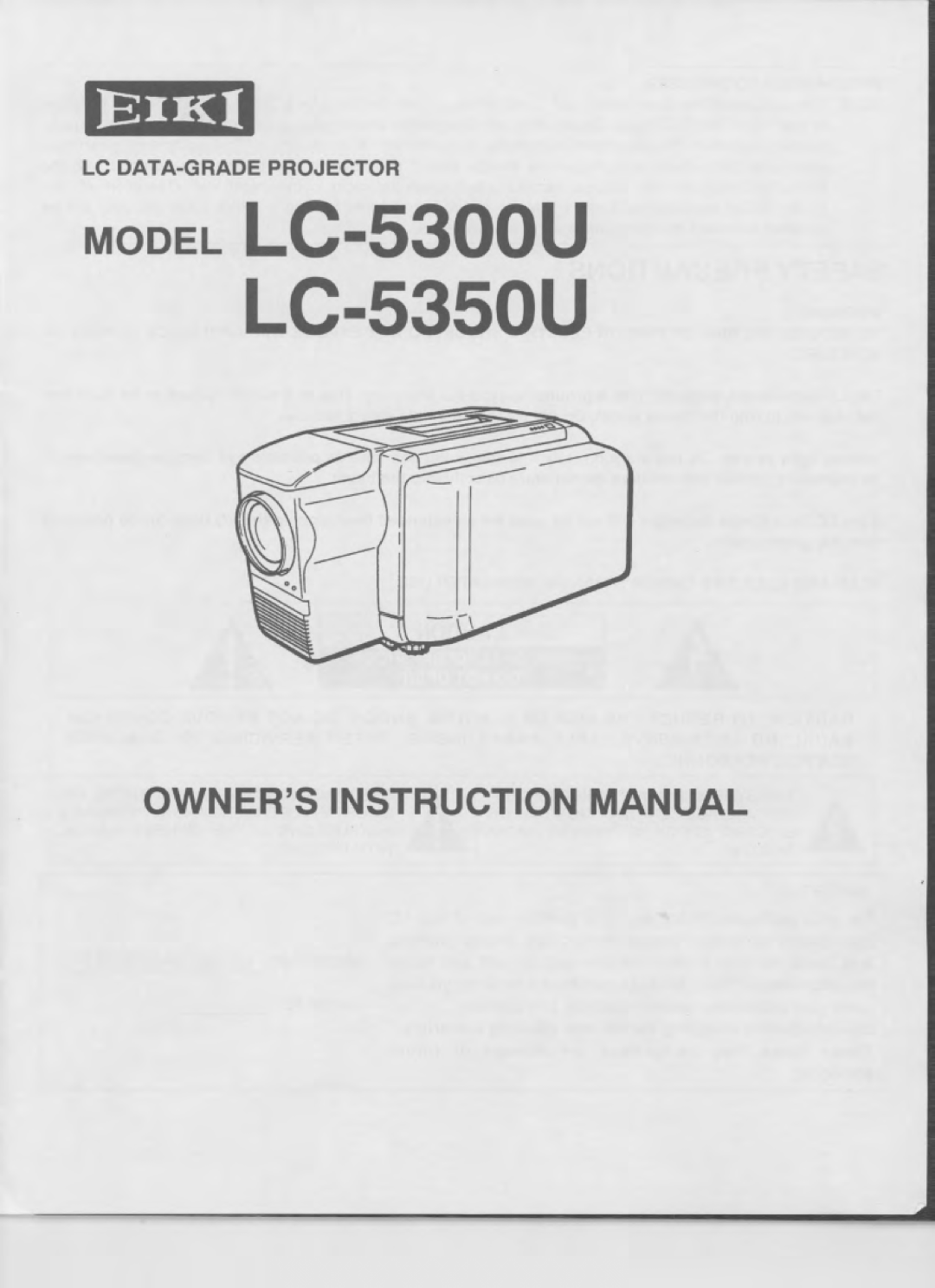 Eiki LC-5300U, LC-5350U manual 