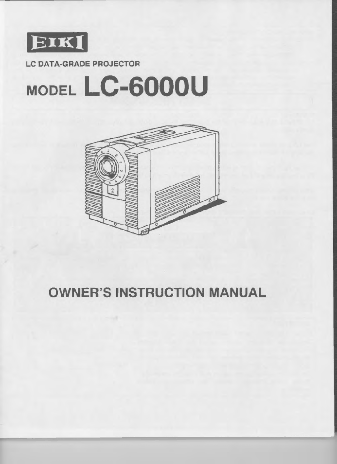 Eiki LC-6000U manual 