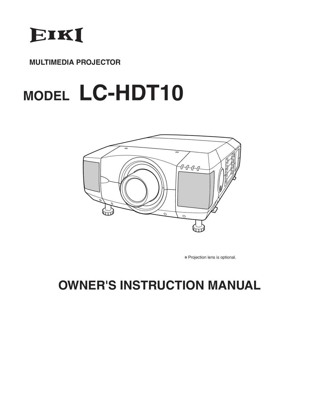 Eiki instruction manual Model LC-HDT10, Multimedia Projector 