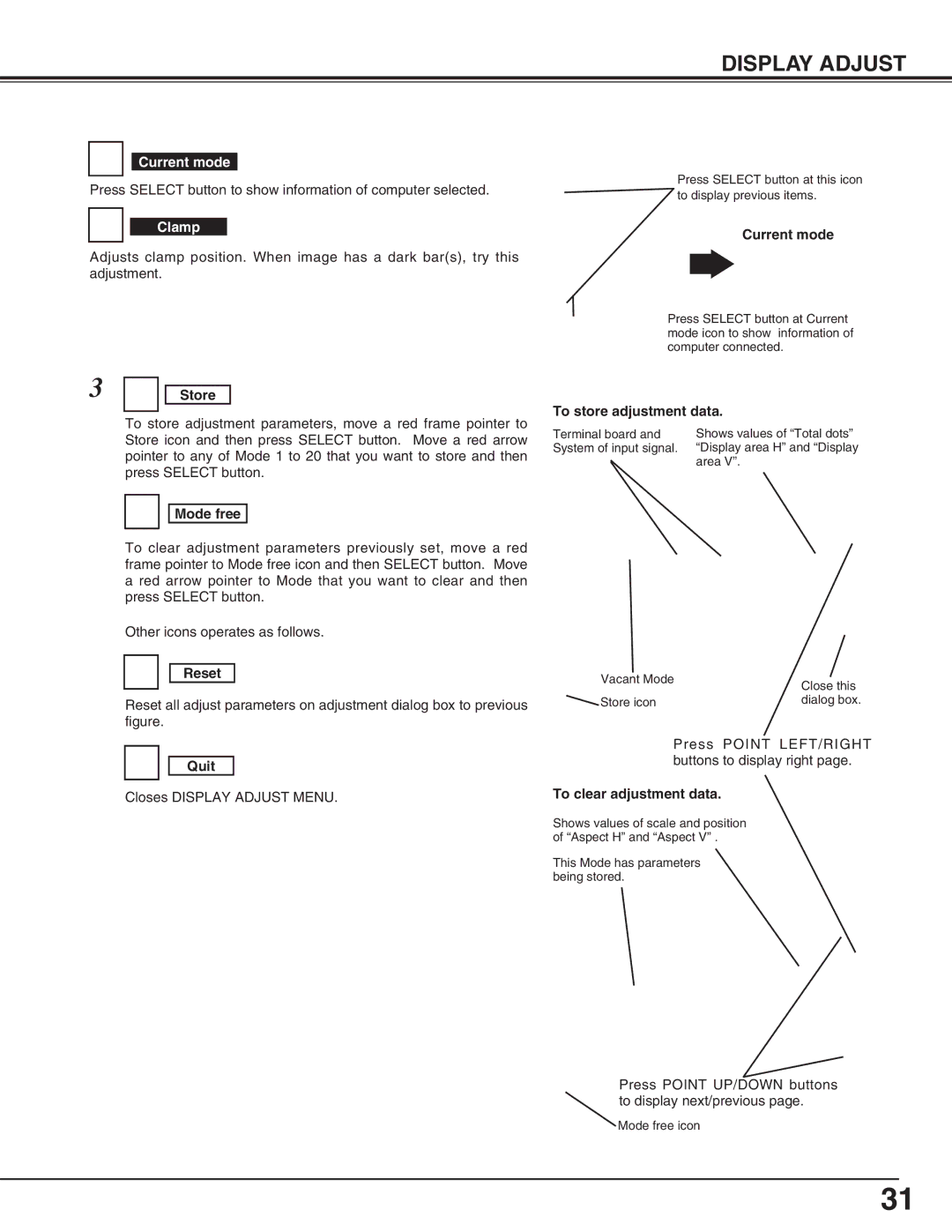 Eiki LC-HDT10 instruction manual Current mode, Clamp 