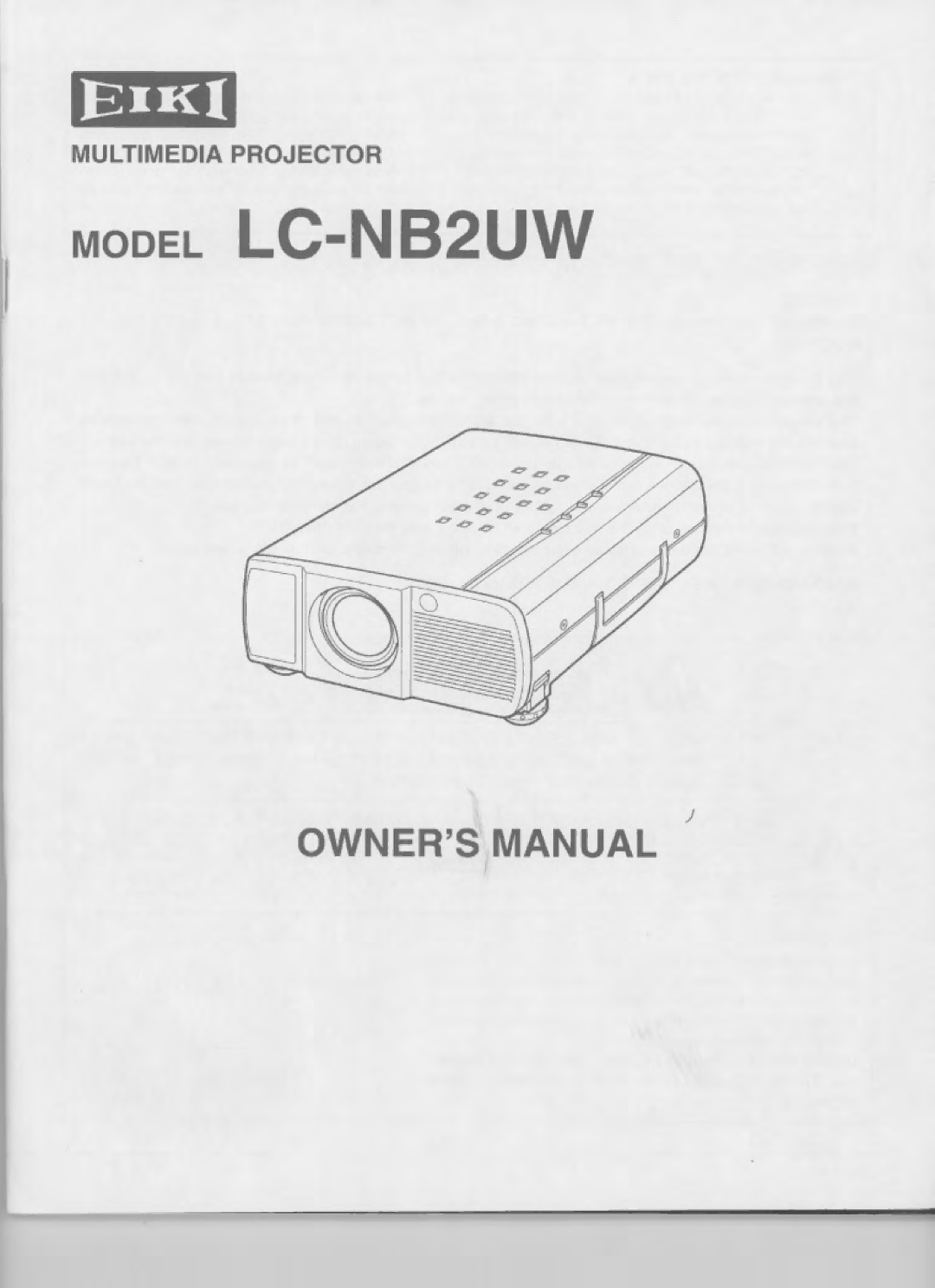 Eiki LC-NB2UW manual 