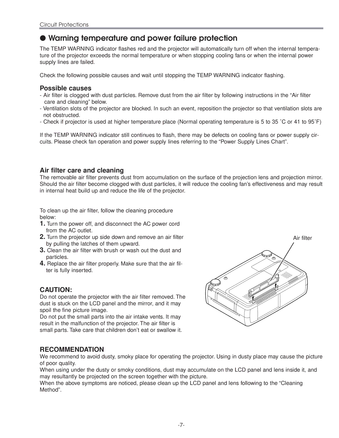 Eiki LC-NB3E service manual Recommendation 