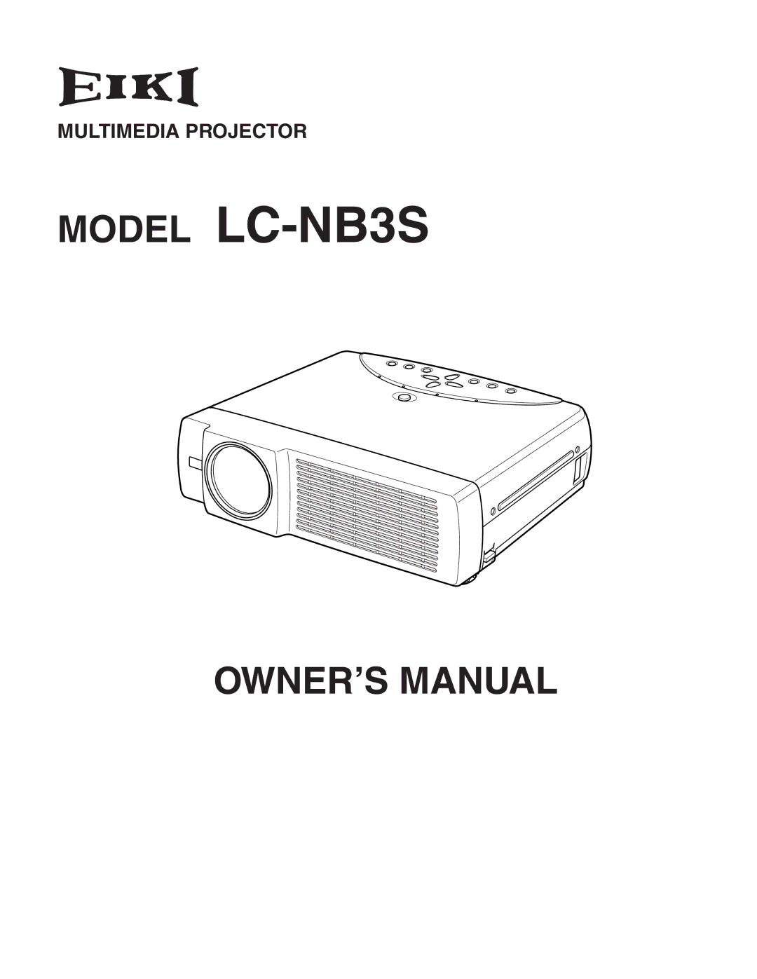 Eiki owner manual Model LC-NB3S 