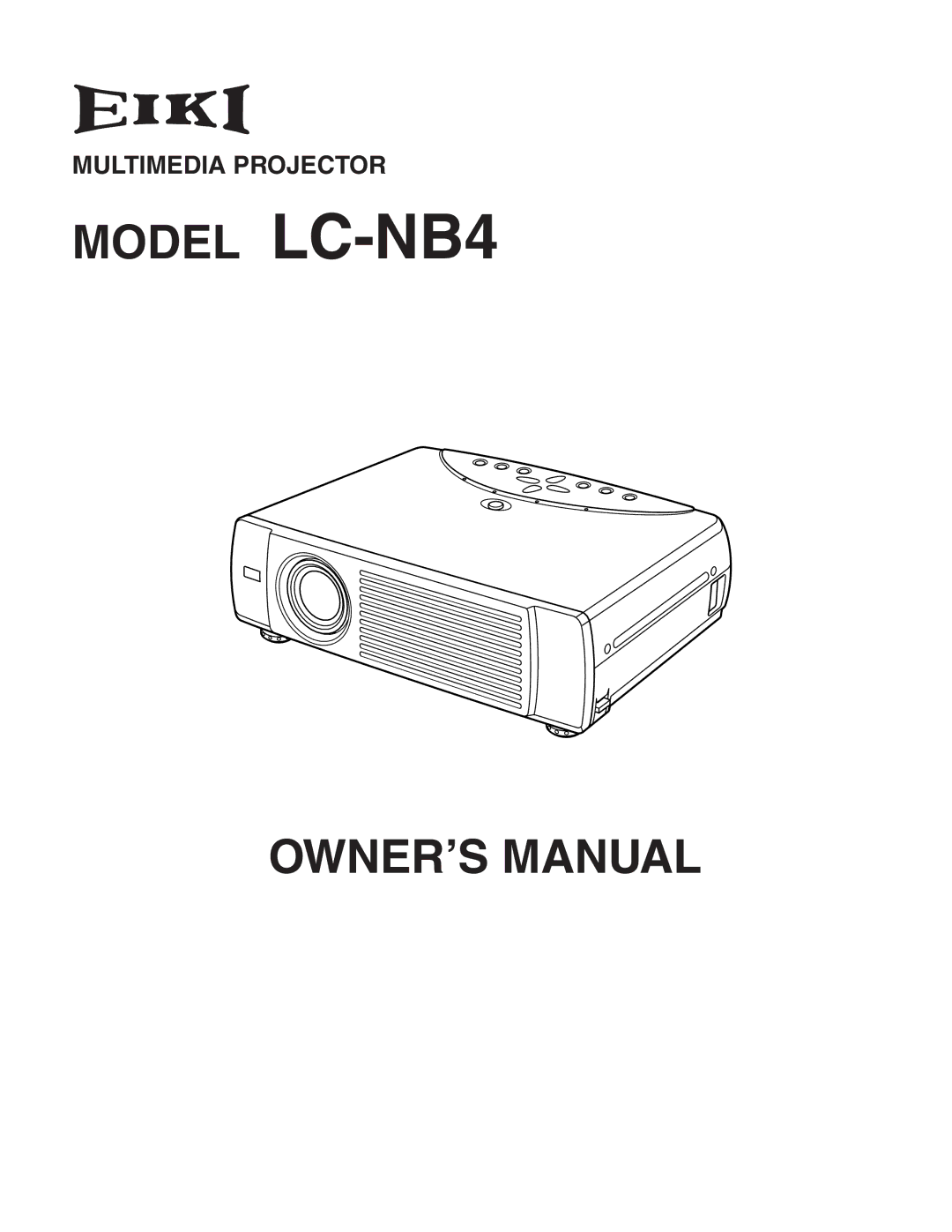 Eiki owner manual Model LC-NB4 