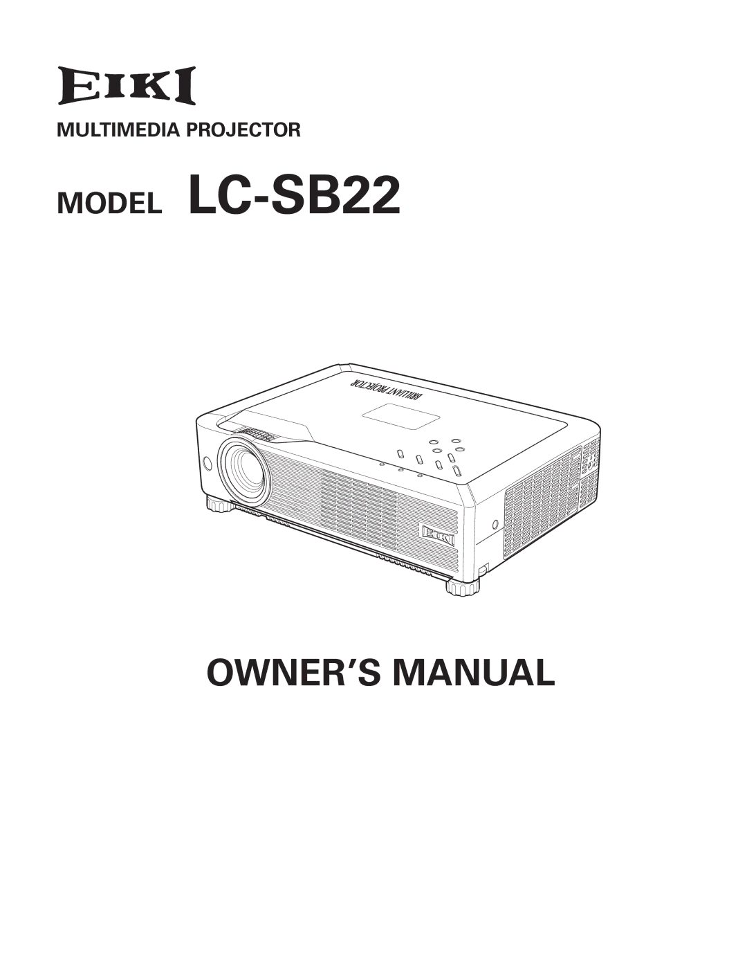 Eiki owner manual Model LC-SB22 