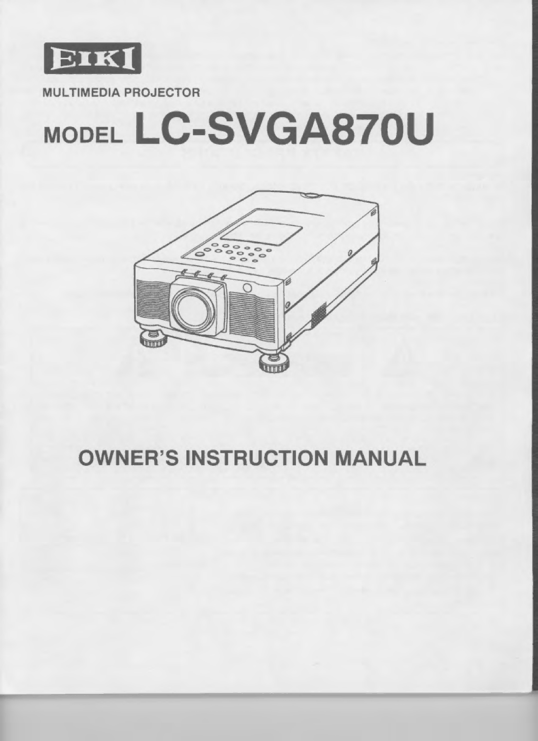 Eiki LC-SVGA870U manual 