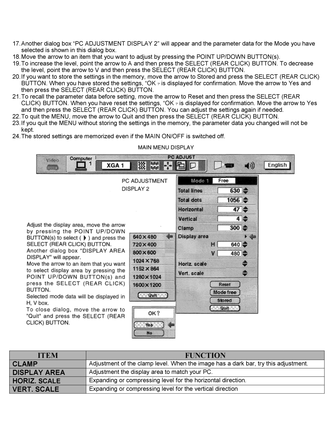 Eiki LC-SXIUL instruction manual Function 