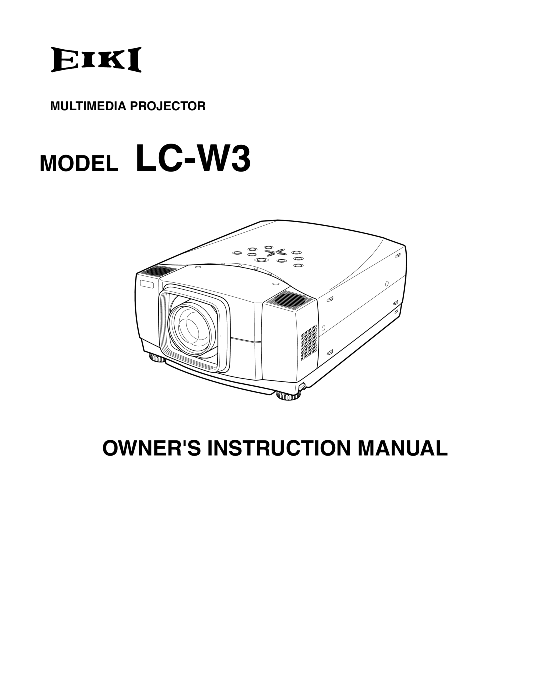 Eiki instruction manual MODEL LC-W3 