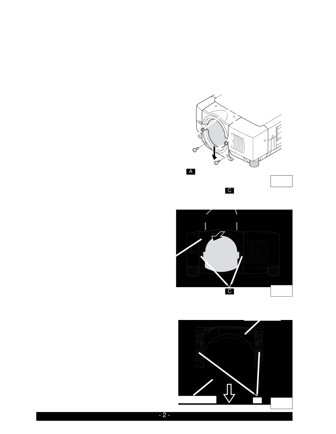 Eiki LC-W4 instruction manual Lens Replacement and Installation Procedure 