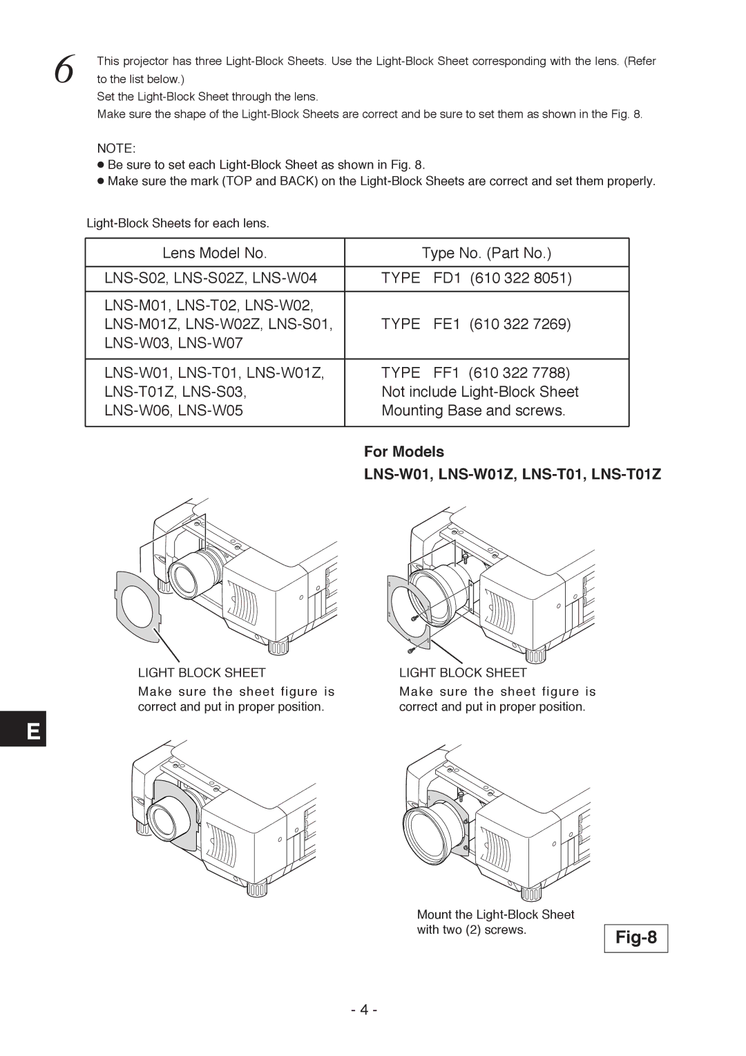 Eiki LC-W4 instruction manual Fig-8 