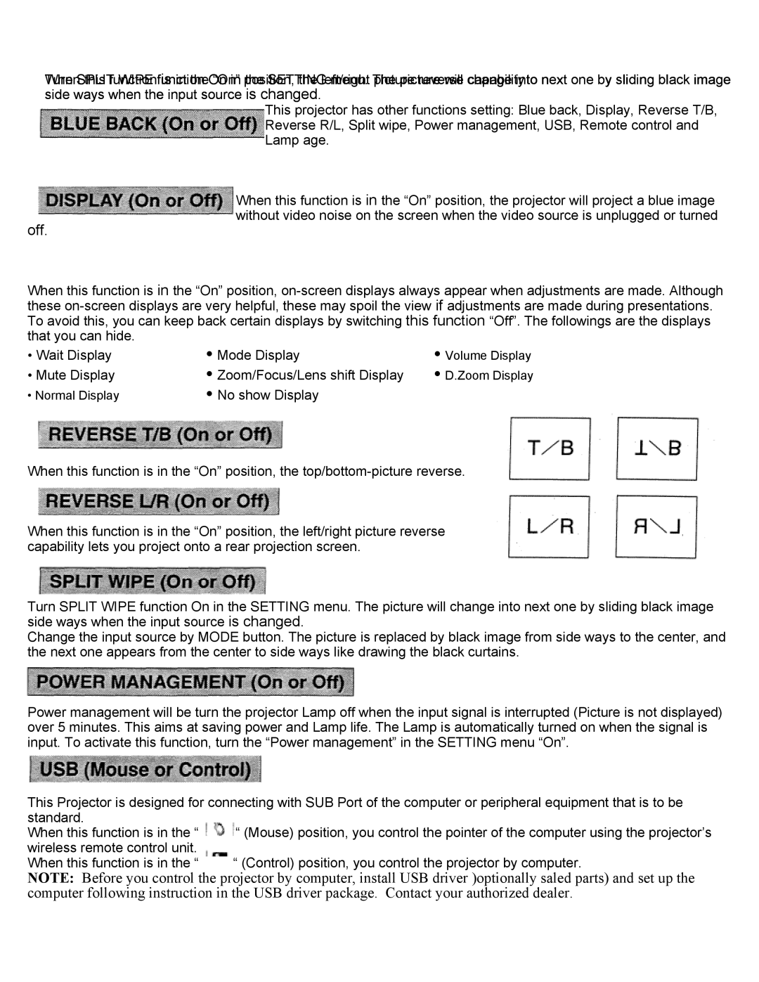 Eiki LC-X2UL instruction manual Off 