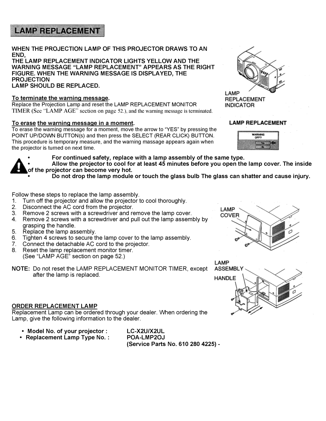 Eiki LC-X2UL instruction manual LC-X2U/X2UL 