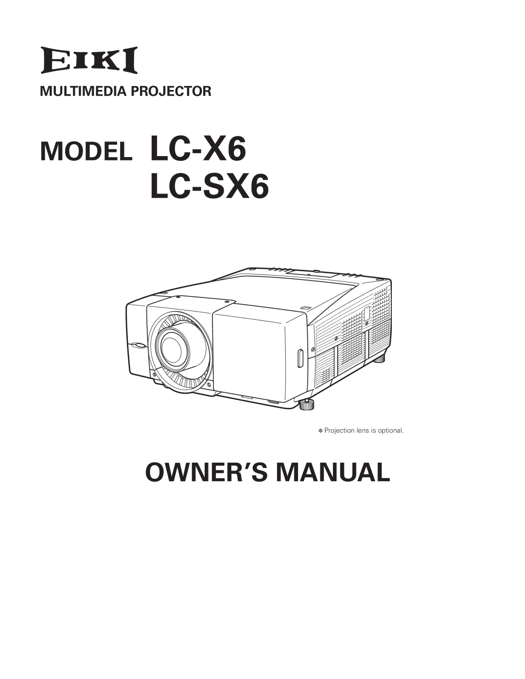 Eiki LC-SX6, LC-X6 owner manual 