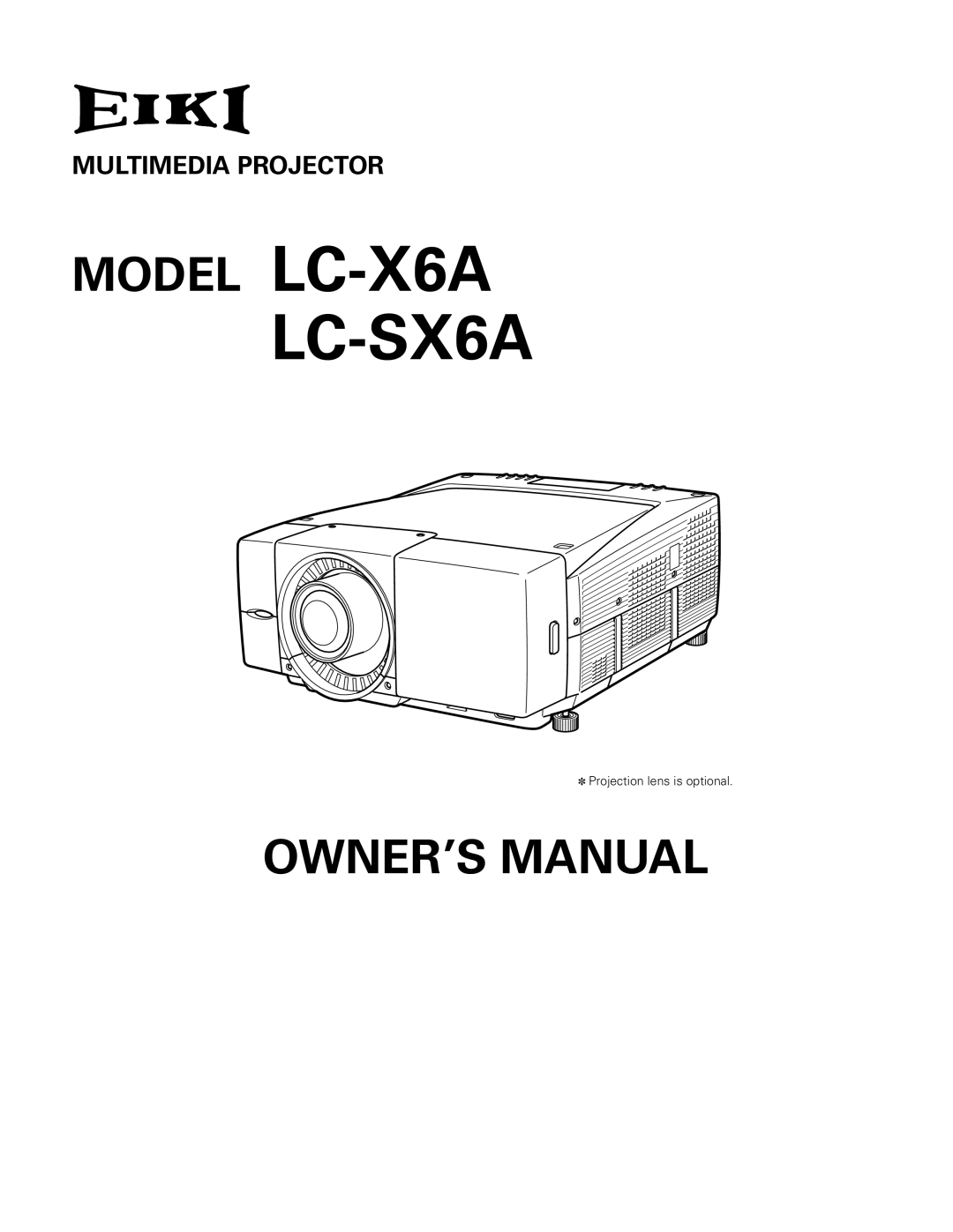 Eiki LC-SX6A, LC-X6A owner manual 