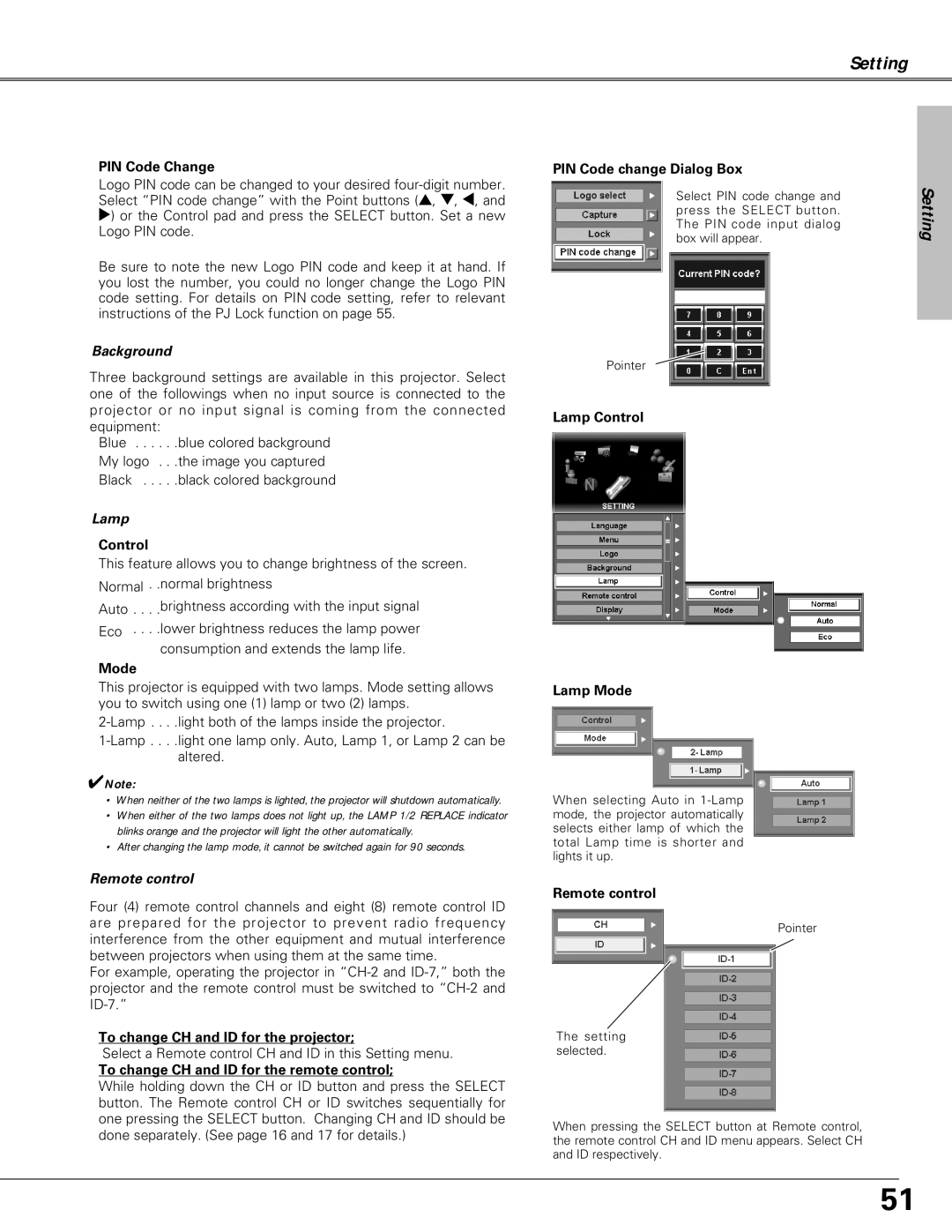 Eiki LC-SX6A, LC-X6A owner manual Background, Lamp 