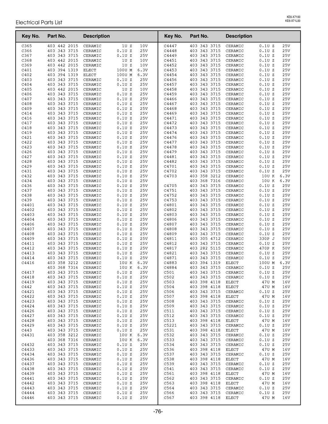 Eiki LC-X71 LC-X71L service manual C365 