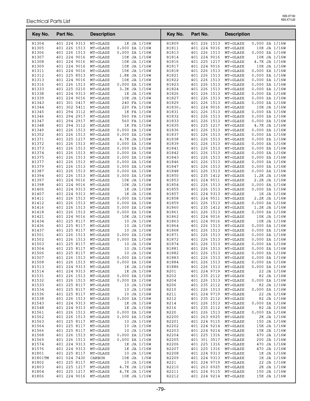 Eiki LC-X71 LC-X71L service manual Carbon 