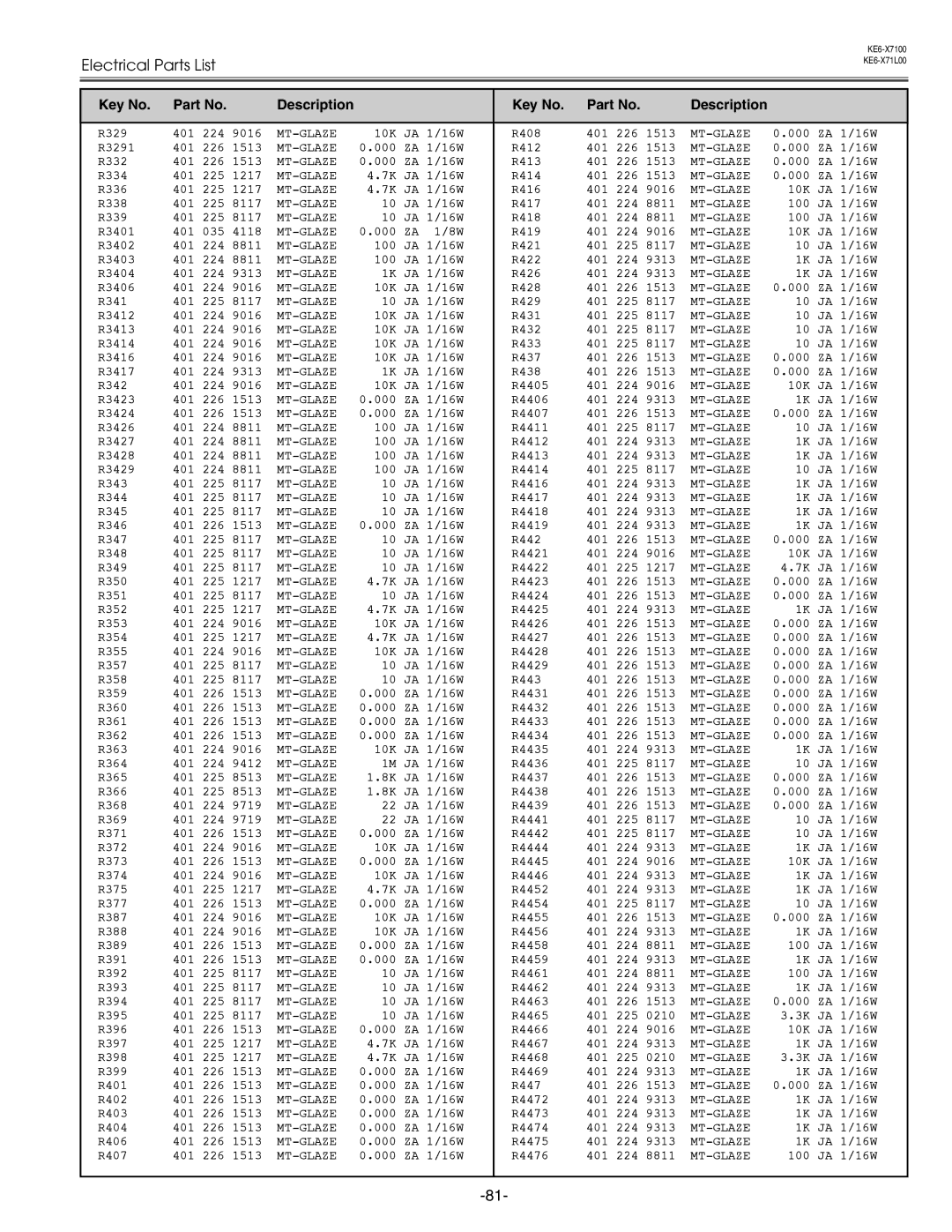 Eiki LC-X71 LC-X71L service manual R329 