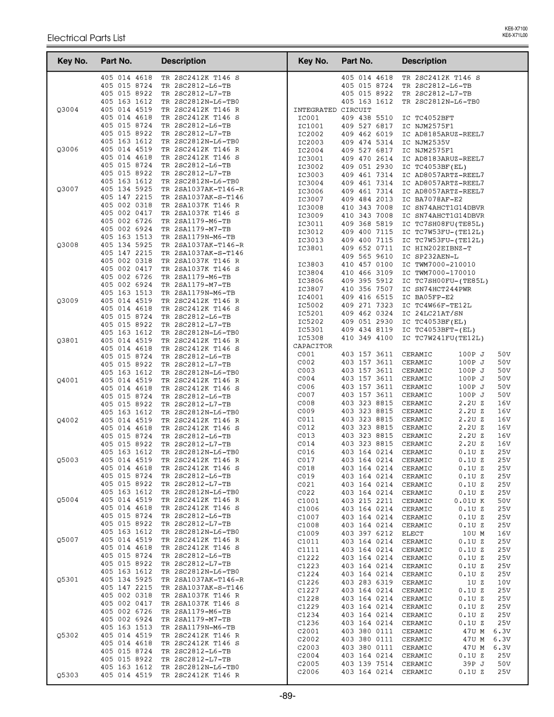 Eiki LC-X71 LC-X71L service manual IC AD8185ARUZ-REEL7 