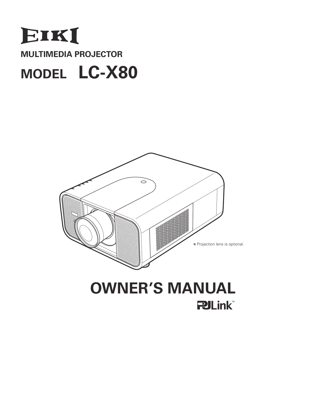 Eiki owner manual Model LC-X80 