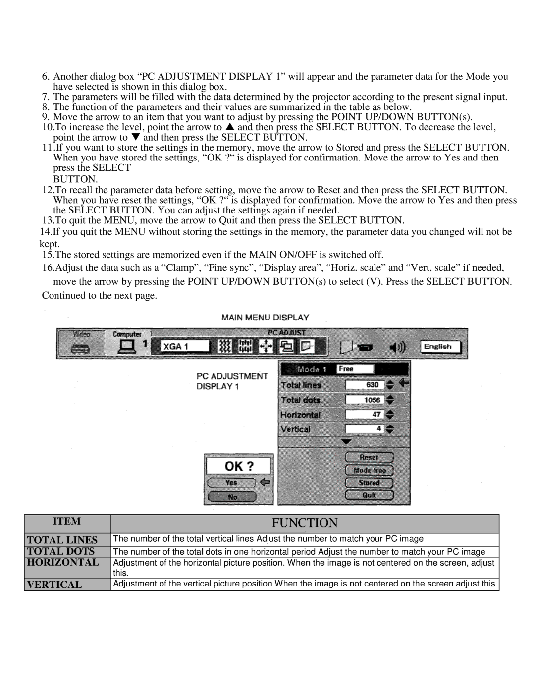 Eiki LC-X990 instruction manual Function 