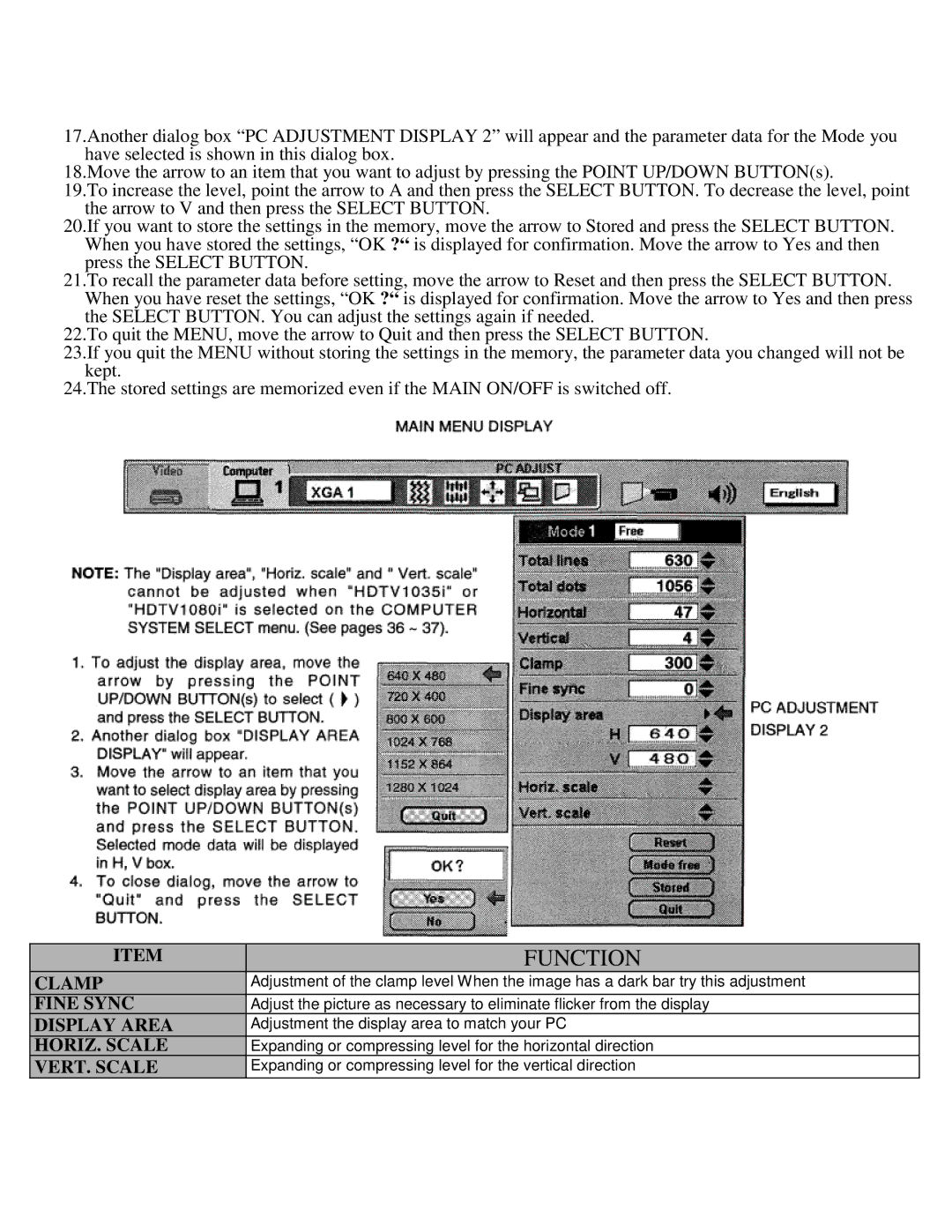 Eiki LC-X990 instruction manual Function 