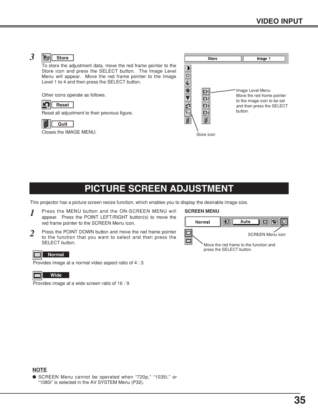 Eiki LC-XB10 owner manual Reset all adjustment to their previous figure 