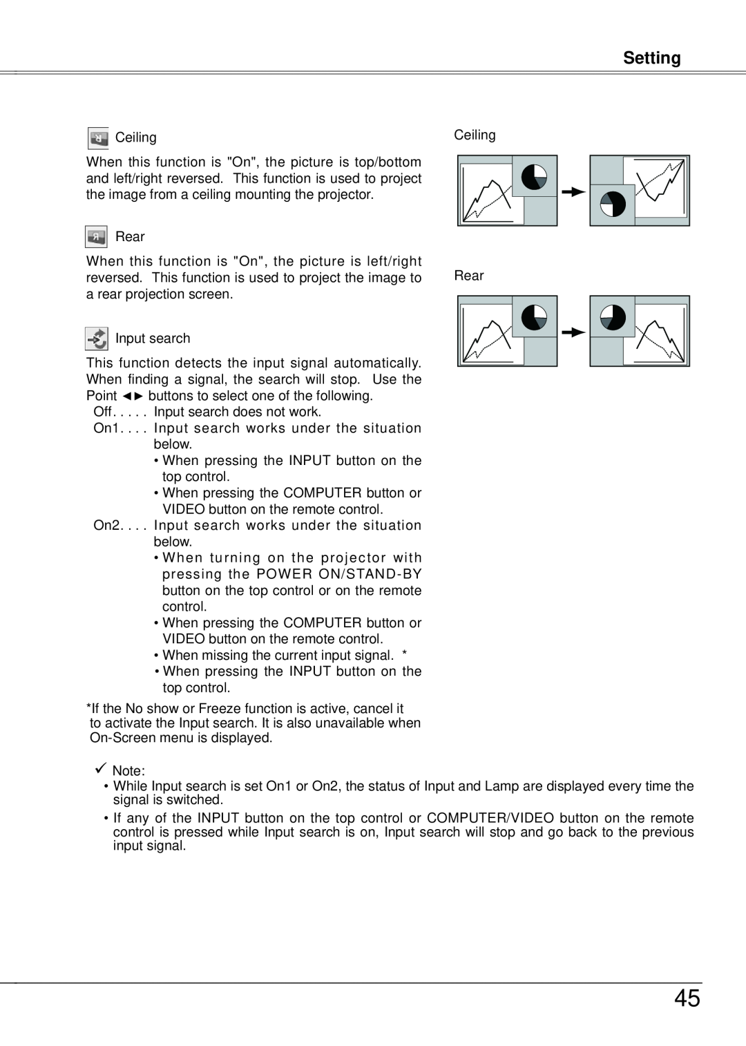 Eiki LC-XB21A owner manual Setting 