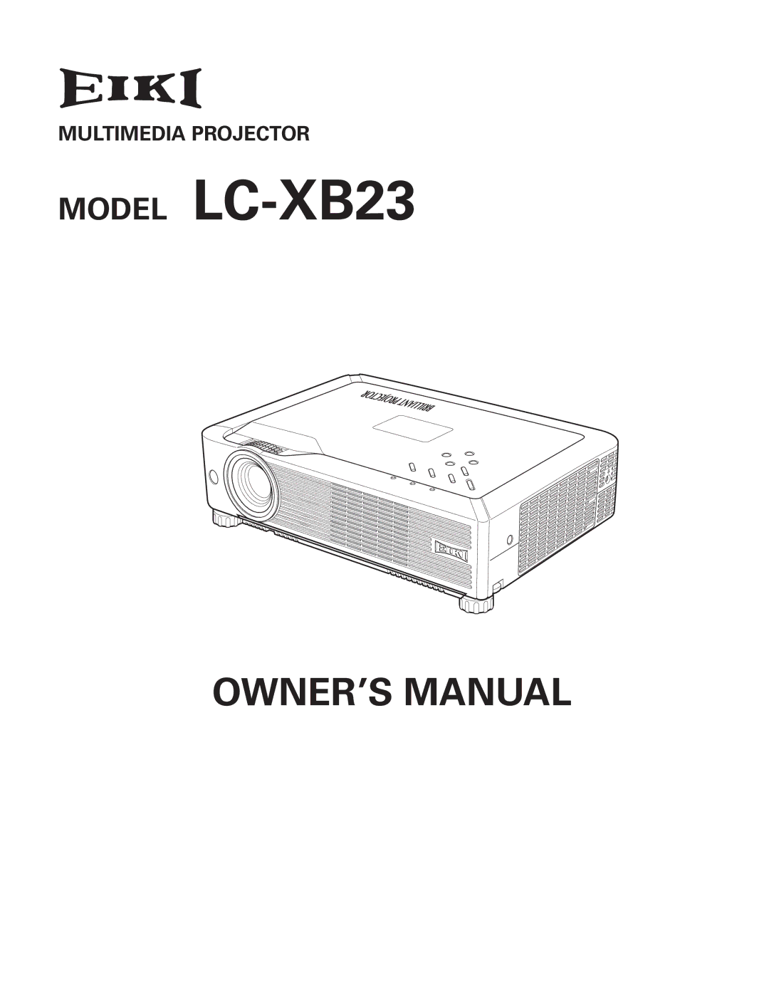 Eiki owner manual Model LC-XB23 